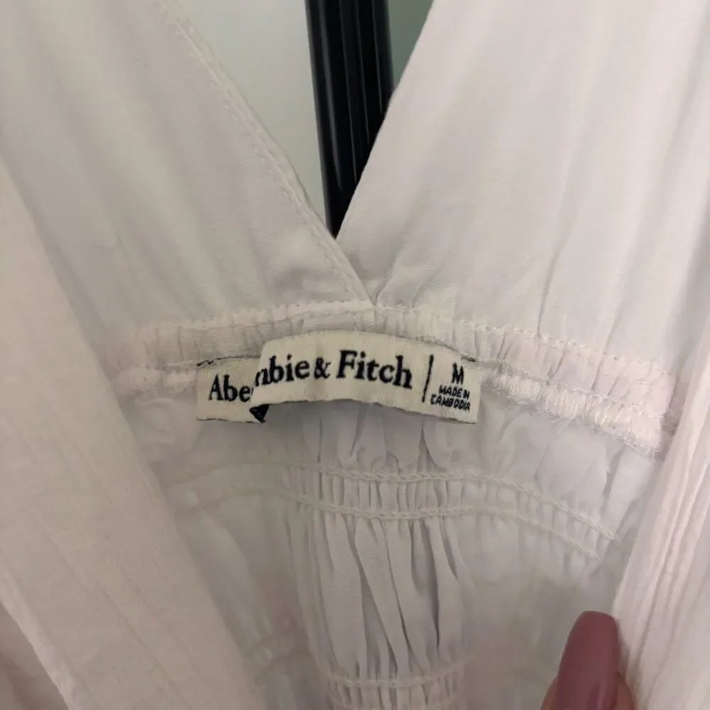 Abercrombie & Fitch Crinkle Textured Smocked Waist Maxi Dress Women's Sz Medium